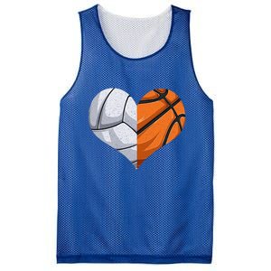 Funny Volleyball Basketball Heart Mom Dad Mama Mothers Day Cool Gift Mesh Reversible Basketball Jersey Tank