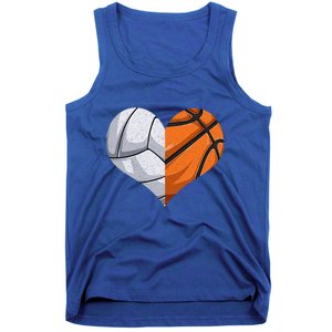 Funny Volleyball Basketball Heart Mom Dad Mama Mothers Day Cool Gift Tank Top