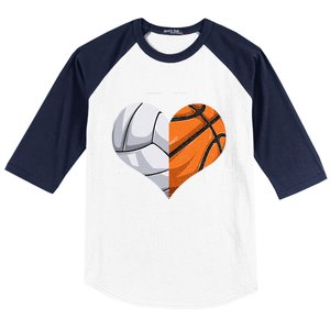 Funny Volleyball Basketball Heart Mom Dad Mama Mothers Day Cool Gift Baseball Sleeve Shirt