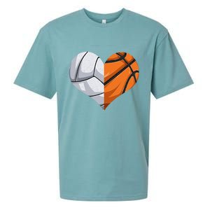 Funny Volleyball Basketball Heart Mom Dad Mama Mothers Day Cool Gift Sueded Cloud Jersey T-Shirt