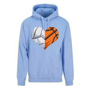 Funny Volleyball Basketball Heart Mom Dad Mama Mothers Day Cool Gift Unisex Surf Hoodie