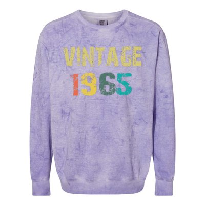 Funny Vintage Born In 1965 Retro 54th Birthday Gifts Colorblast Crewneck Sweatshirt