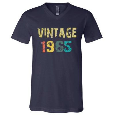 Funny Vintage Born In 1965 Retro 54th Birthday Gifts V-Neck T-Shirt