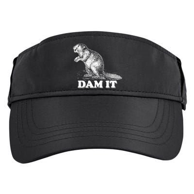 Funny Vintage Beaver Dam It Adult Drive Performance Visor
