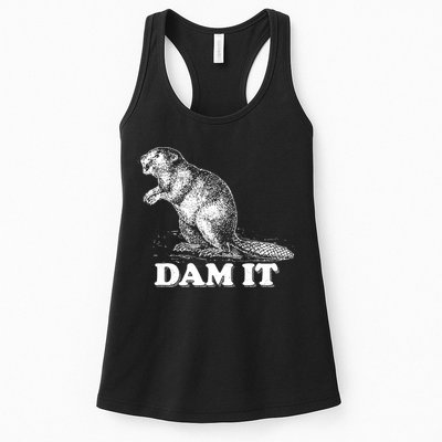 Funny Vintage Beaver Dam It Womens Tank Top