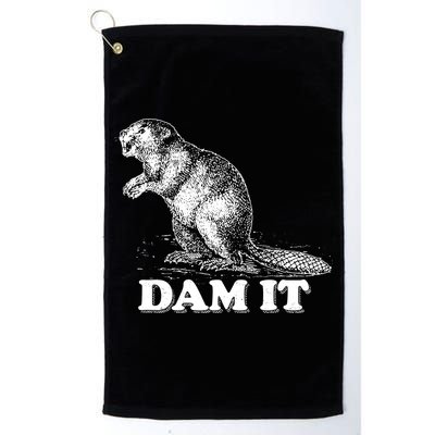 Funny Vintage Beaver Dam It Golf Towel