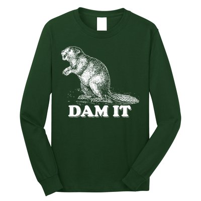 Funny Vintage Beaver Dam It Long Sleeve Shirt