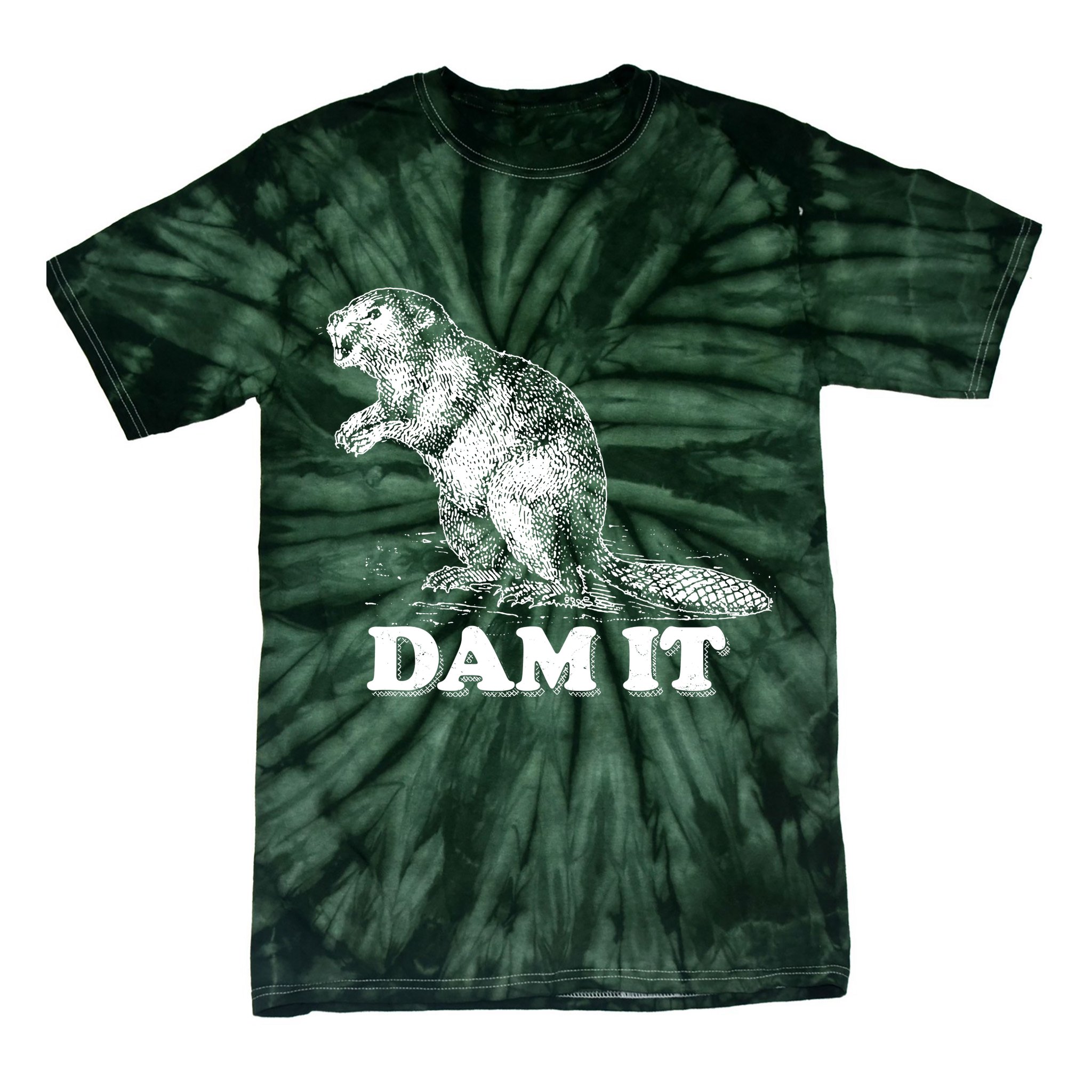 Funny Vintage Beaver Dam It Tie-Dye T-Shirt
