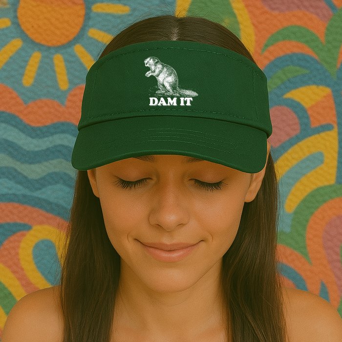 Funny Vintage Beaver Dam It Visor