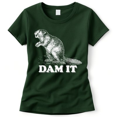 Funny Vintage Beaver Dam It Womens T-Shirt