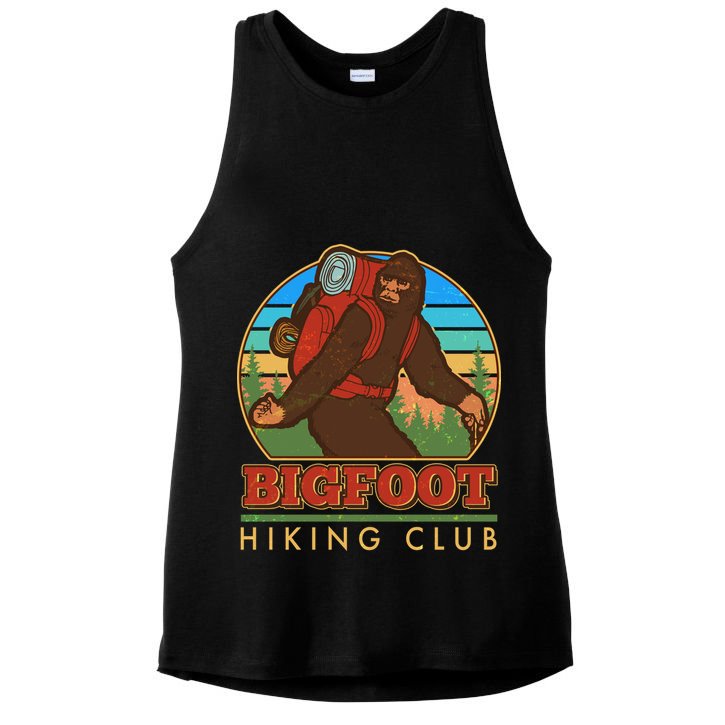 Funny Vintage Bigfoot Hiking Club Ladies PosiCharge Tri-Blend Wicking Tank