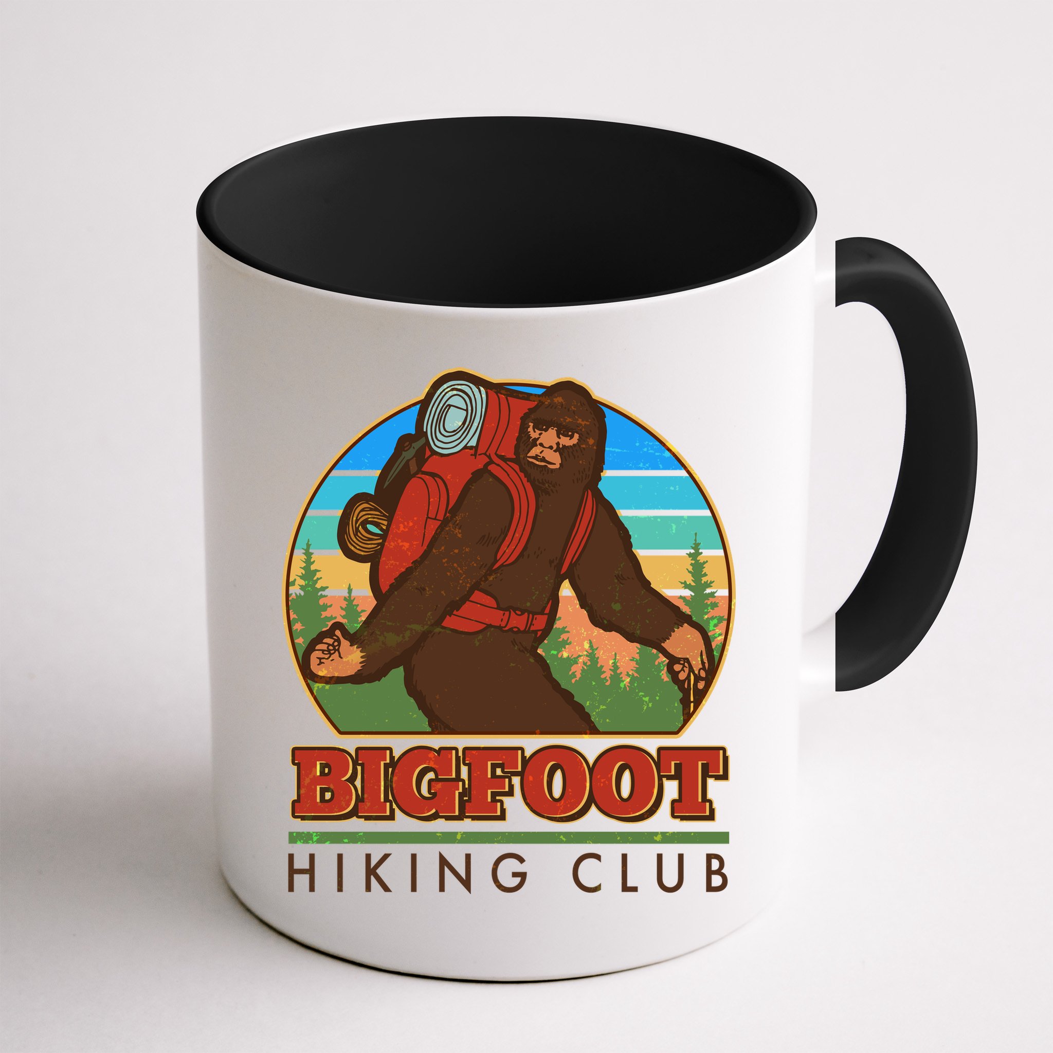 Funny Vintage Bigfoot Hiking Club Mug