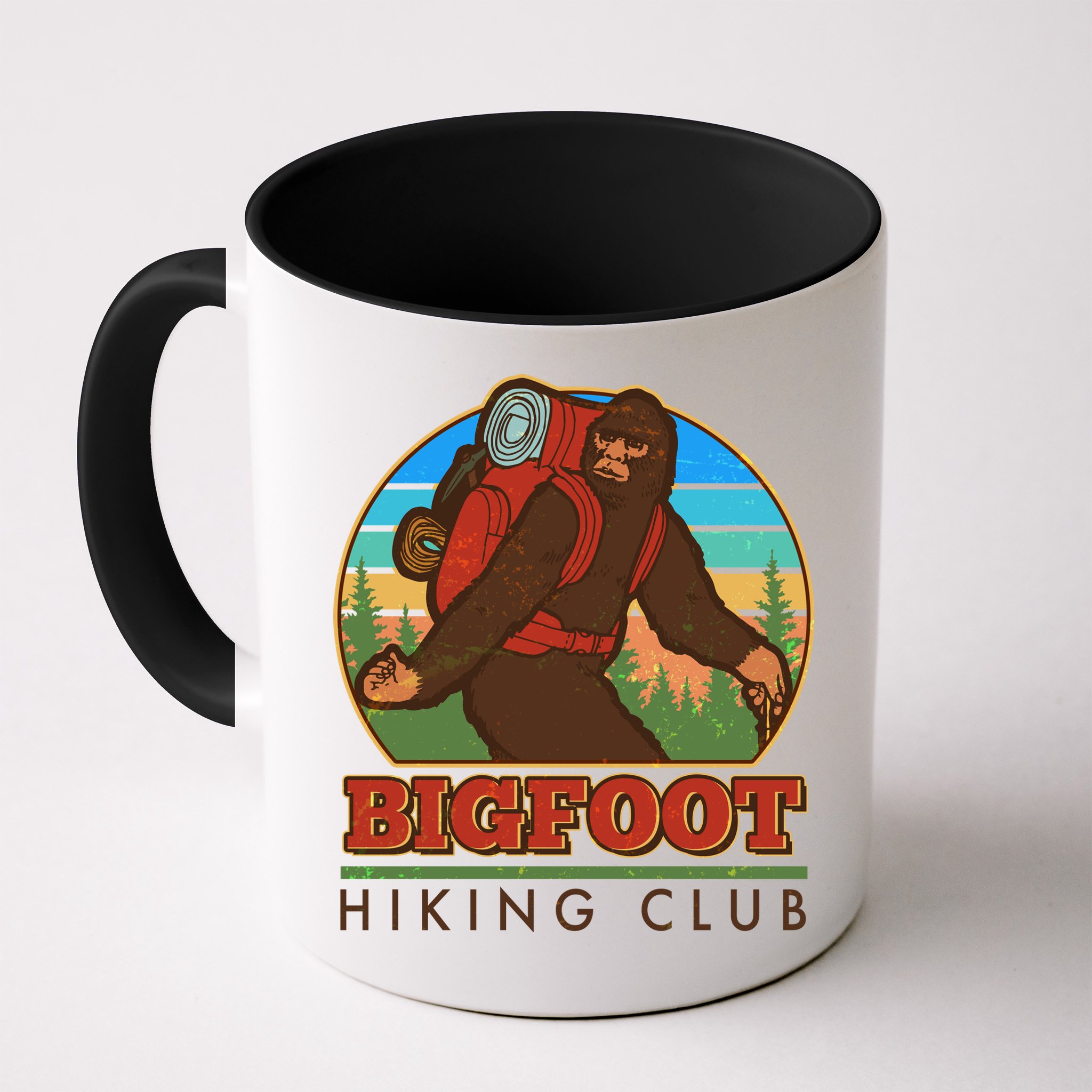 Funny Vintage Bigfoot Hiking Club Mug