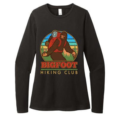 Funny Vintage Bigfoot Hiking Club Womens CVC Long Sleeve Shirt