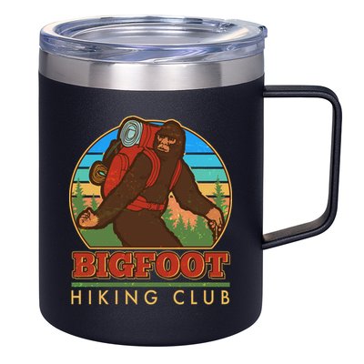 Funny Vintage Bigfoot Hiking Club 12oz Stainless Steel Coffee Mug