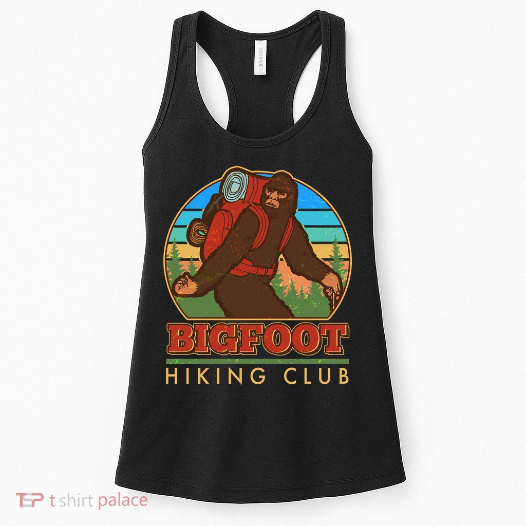 Funny Vintage Bigfoot Hiking Club Womens Tank Top