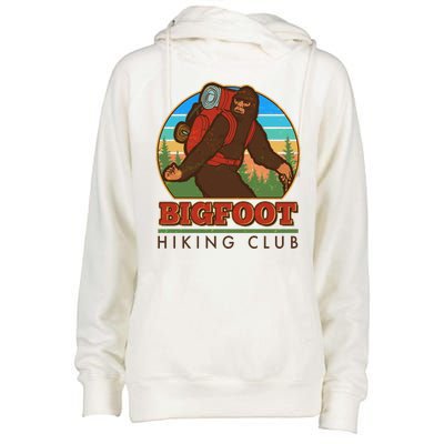 Funny Vintage Bigfoot Hiking Club Womens Funnel Neck Pullover Hood