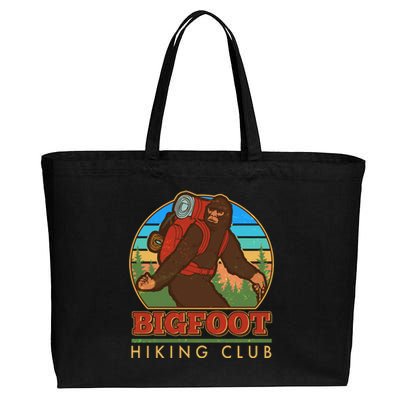 Funny Vintage Bigfoot Hiking Club Cotton Canvas Jumbo Tote