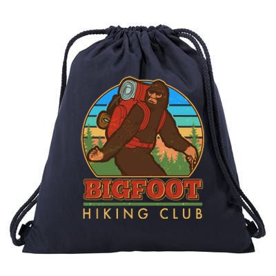 Funny Vintage Bigfoot Hiking Club Drawstring Bag