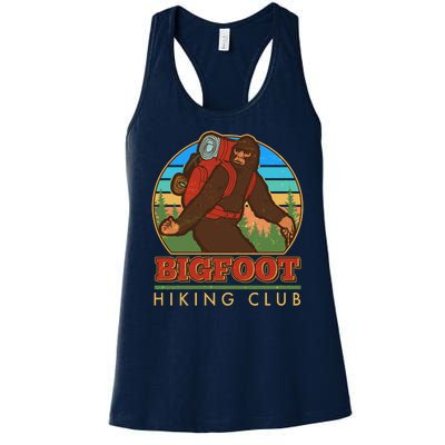 Funny Vintage Bigfoot Hiking Club Women's Racerback Tank