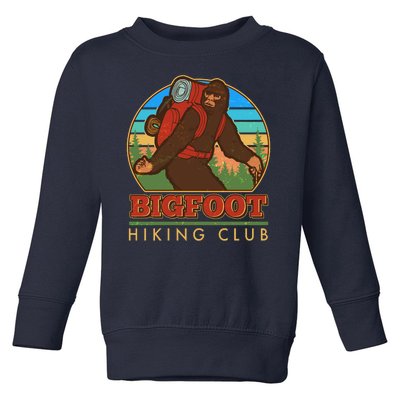 Funny Vintage Bigfoot Hiking Club Toddler Sweatshirt