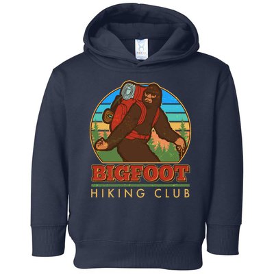 Funny Vintage Bigfoot Hiking Club Toddler Hoodie