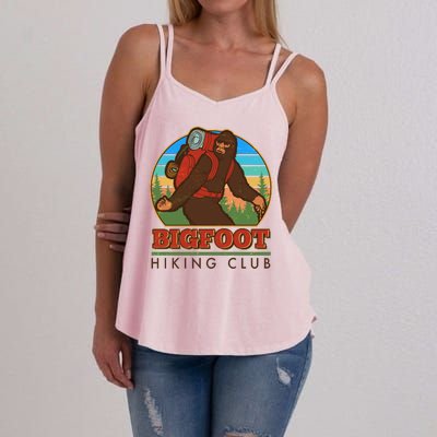 Funny Vintage Bigfoot Hiking Club Women's Strappy Tank