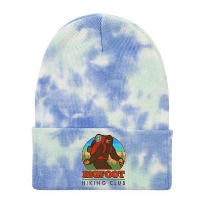 Funny Vintage Bigfoot Hiking Club Tie Dye 12in Knit Beanie