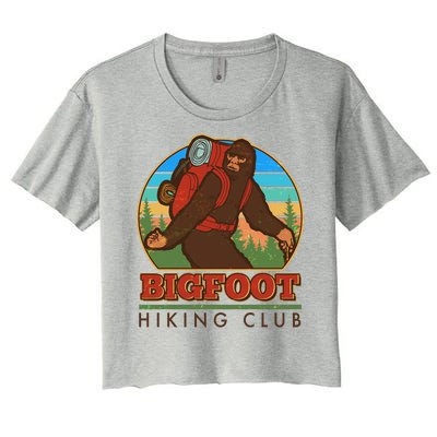 Funny Vintage Bigfoot Hiking Club Women's Crop Top Tee