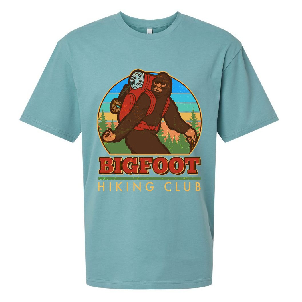 Funny Vintage Bigfoot Hiking Club Sueded Cloud Jersey T-Shirt