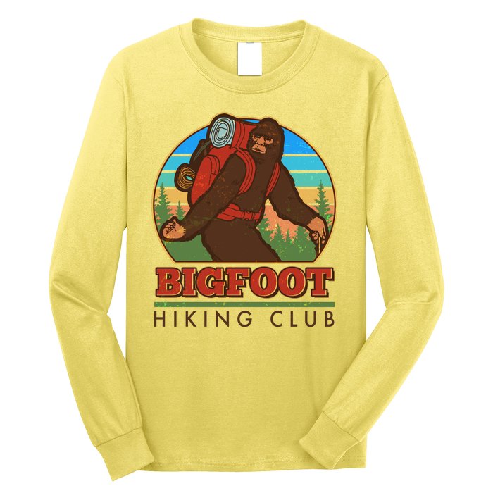 Funny Vintage Bigfoot Hiking Club Long Sleeve Shirt