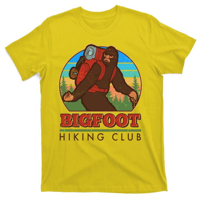 Funny Vintage Bigfoot Hiking Club T-Shirt