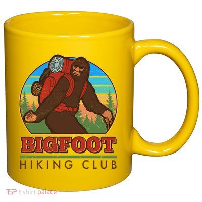 Funny Vintage Bigfoot Hiking Club 11oz C Handle Ceramic Mug