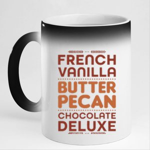 French Vanilla Butter Pecan Chocolate Deluxe 11oz Black Color Changing Mug