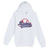 Funny Vintage Baseball Mama of the Rookie Premium Pullover Hoodie