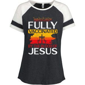 Fully Vaccinated By The Blood Of Jesus Gift For A For Jesus Enza Ladies Jersey Colorblock Tee