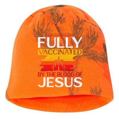 Fully Vaccinated By The Blood Of Jesus Gift For A For Jesus Kati - Camo Knit Beanie