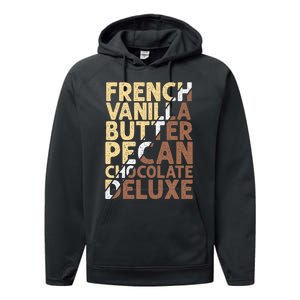 French Vanilla Butter Pecan Chocolate Deluxe Performance Fleece Hoodie