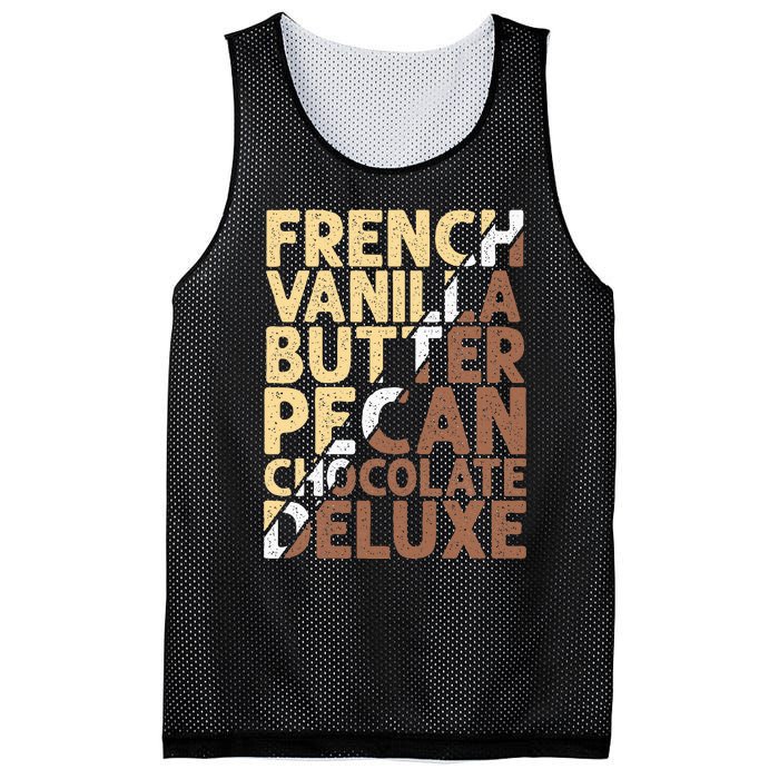 French Vanilla Butter Pecan Chocolate Deluxe Mesh Reversible Basketball Jersey Tank