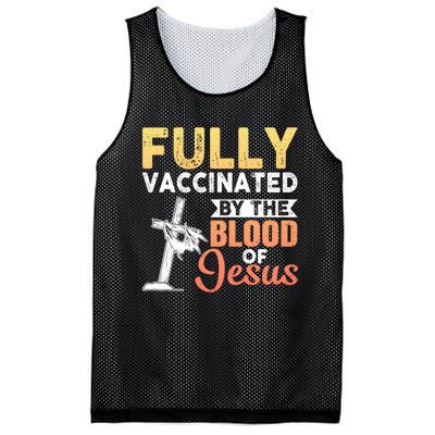 Fully Vaccinated By The Blood Of Jesus Mesh Reversible Basketball Jersey Tank