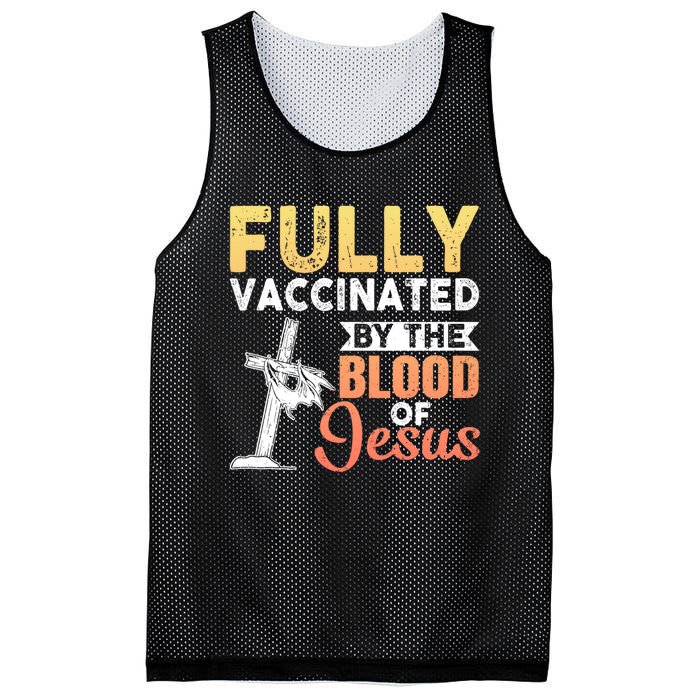 Fully Vaccinated By The Blood Of Jesus Mesh Reversible Basketball Jersey Tank