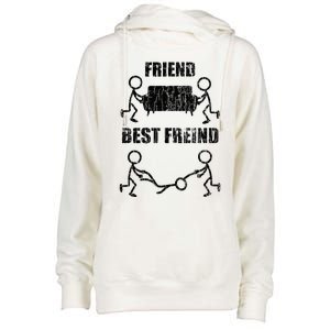 Friend Vs Best Friend Funny BFF Bestie Womens Funnel Neck Pullover Hood