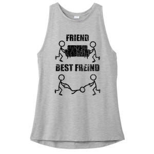 Friend Vs Best Friend Funny BFF Bestie Ladies PosiCharge Tri-Blend Wicking Tank