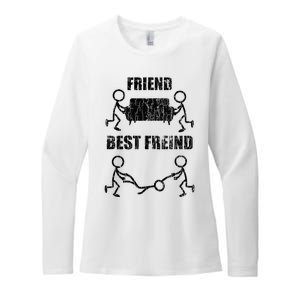 Friend Vs Best Friend Funny BFF Bestie Womens CVC Long Sleeve Shirt