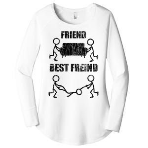 Friend Vs Best Friend Funny BFF Bestie Women's Perfect Tri Tunic Long Sleeve Shirt