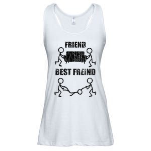 Friend Vs Best Friend Funny BFF Bestie Ladies Essential Flowy Tank