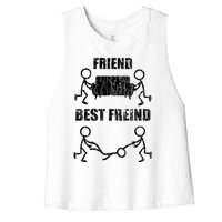 Friend Vs Best Friend Funny BFF Bestie Women's Racerback Cropped Tank