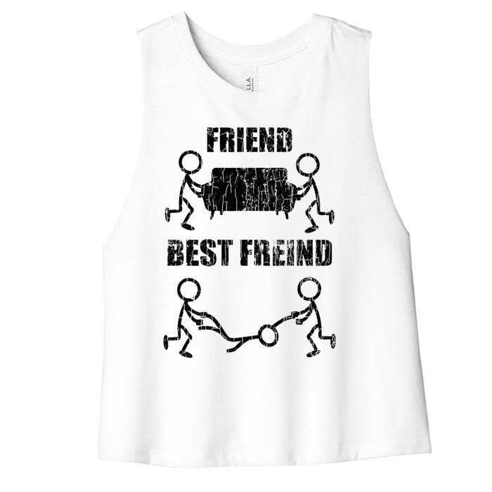 Friend Vs Best Friend Funny BFF Bestie Women's Racerback Cropped Tank