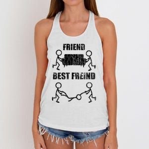 Friend Vs Best Friend Funny BFF Bestie Women's Knotted Racerback Tank