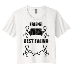 Friend Vs Best Friend Funny BFF Bestie Women's Crop Top Tee